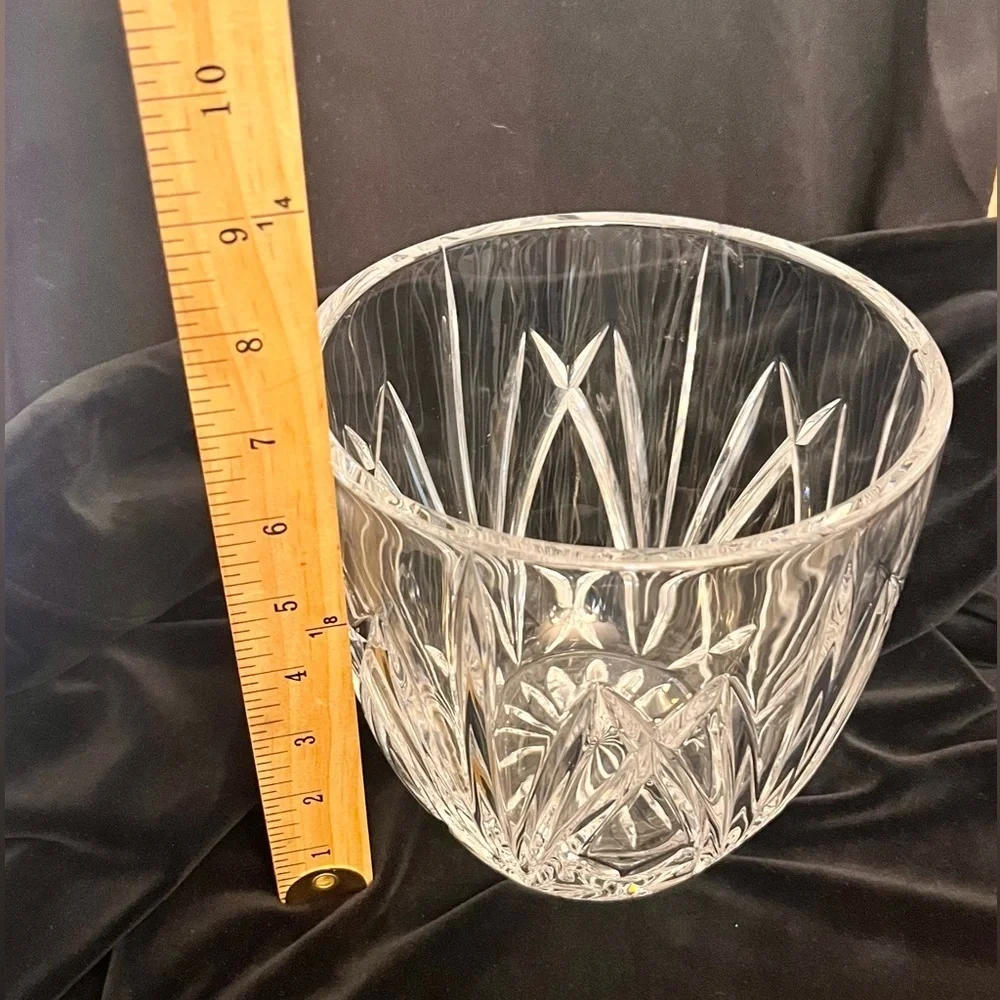 Marquis by Waterford Brookside Cut Crystal Barware Ice Bucket Serving Center Bow